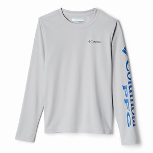 Columbia PFG Terminal Tackle™ Långärmad Tee Flickor Grå/Blå (FORZA7304)